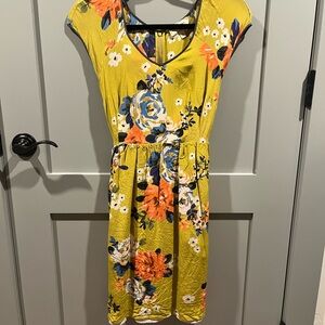 Moulinette Soeurs Yellow Floral Midi Dress